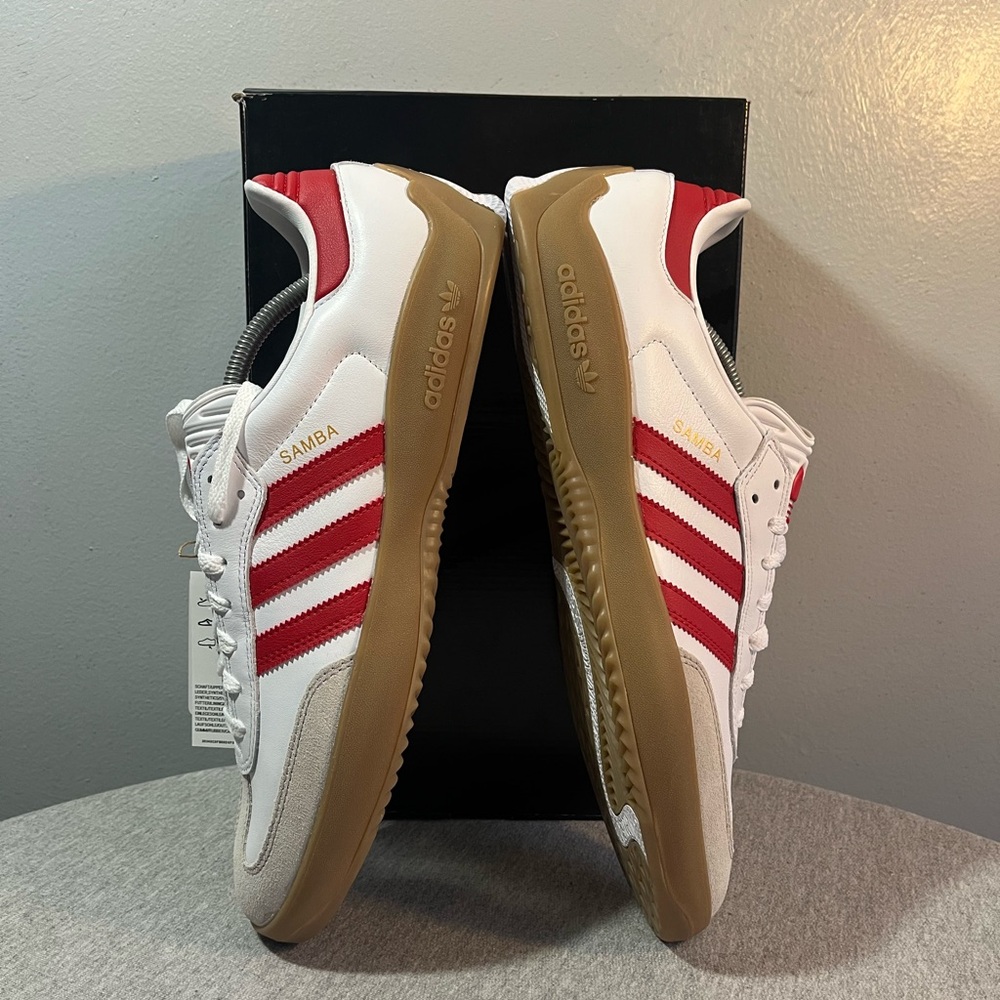 Adidas Puig Samba Sneakers White Red Scarlet Gum JQ5865 Men's Shoe Size 11.5 - Picture 7 of 11